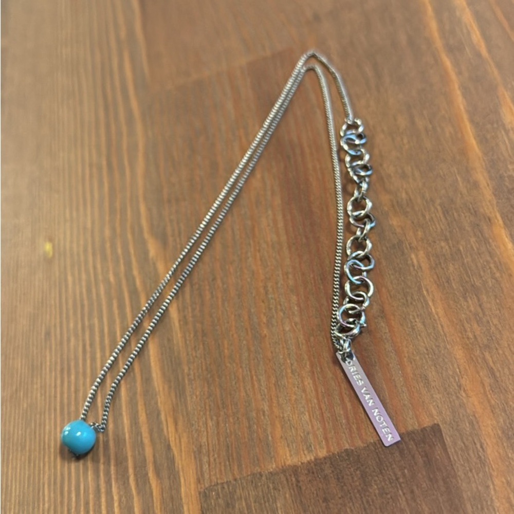 Dries Van Noten Silver and Blue Necklace